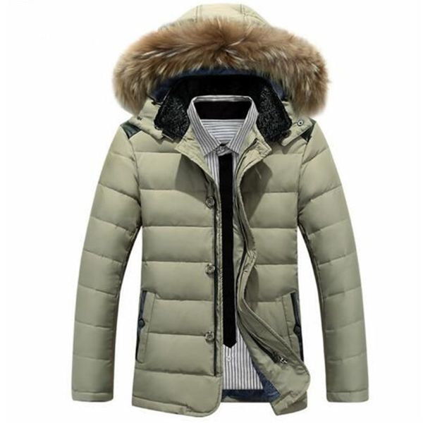 

2018 winter white duck down jacket men 90% down content thick warm windproof coats parka pluma hombre, Black;white