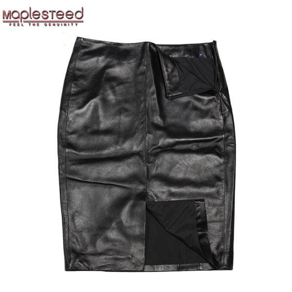 

factory women genuine leather skirt soft sheepskin black plus size ladies real leather skirts women's skirt female zh113