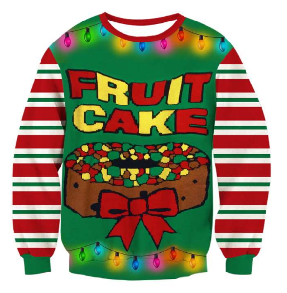 

fashion women/men christmas fruit cake funny 3d printed sweatshirts hoody long sleeves s---5xl b35, Black