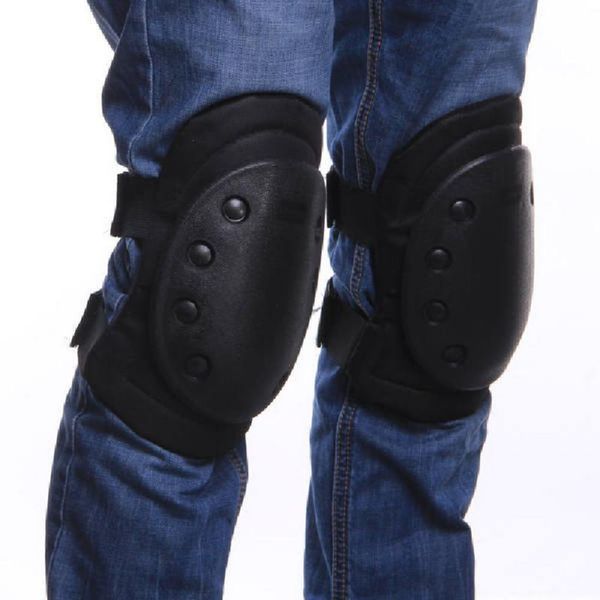

outdoor adjustable tactical paintball skate elbow knee pads combat protective set sale, Black;gray