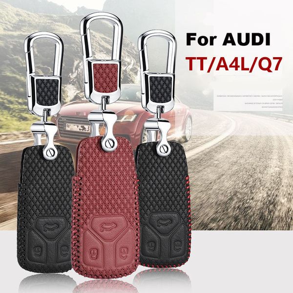 

smart key keyless remote entry fob case cover with key chain for audi a4l tts q7