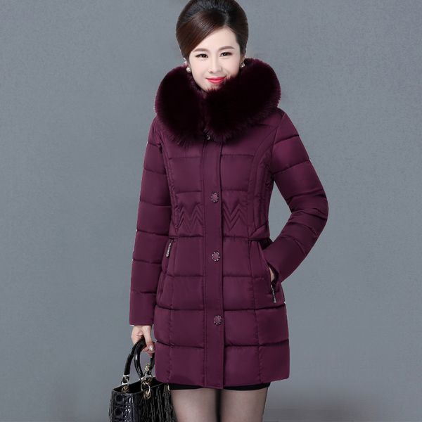 

6xl зима 2018 пальто женщин плюс размер сплошной цвет мягкий куртка женский поддельные меховой воротник с капюшоном среднего возраста вер, Black