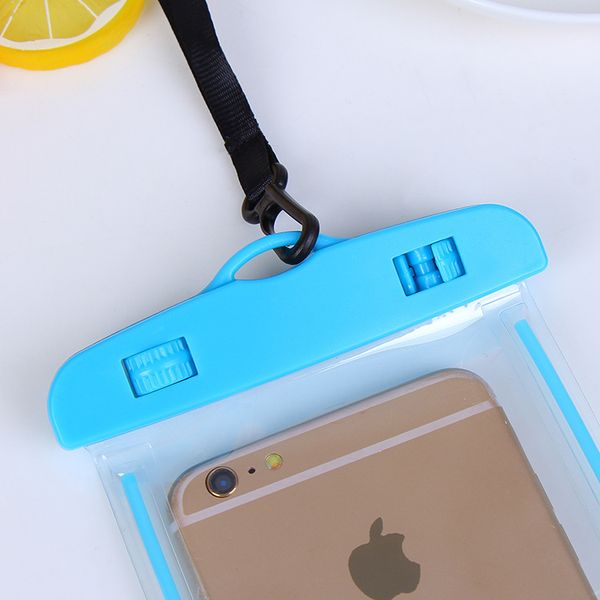 

2018 fast shipping for iphone 5s waterproof bag fluorescent cellphone bag with lanyard colorful night light cellphone pouch