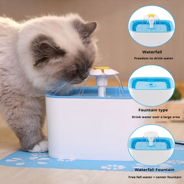 Acheter Animal De Compagnie Chat Chien Fontaine à Boire Automatique Bleu Distributeur Deau Potable Boisson Filtre Filtre Support Drop Shipping De