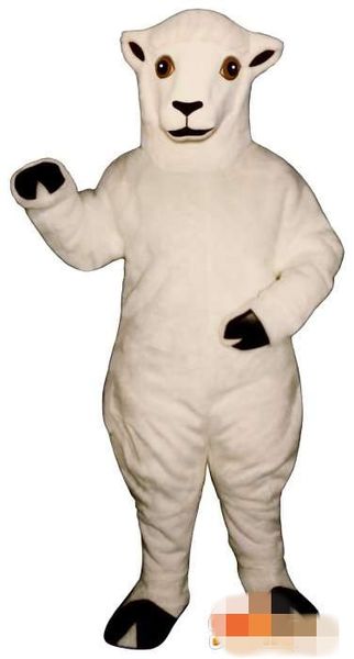 Costume de mascote de ovelha branco personalizado frete grátis