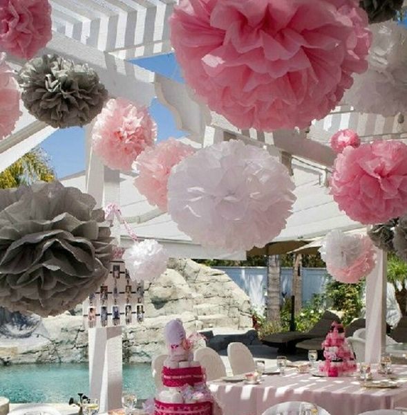 

29 colors available paper ponpon rose ball garlands party decorations 12 inch(30cm) 12pcs/lot tissue orange paper pom poms
