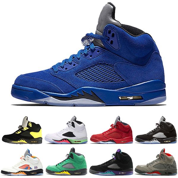 

2018 New 5 5s V Olympic metallic Gold White Cement Man Basketball Shoes OG Black Metallic red blue Suede Fire Red Sport Sneakers