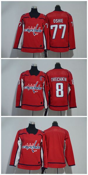 

2018 ad women washington capitals jersey 8 alex ovechkin 77 tj oshie 70 braden holtby blank red stitched ladies hockey jerseys, Black;red