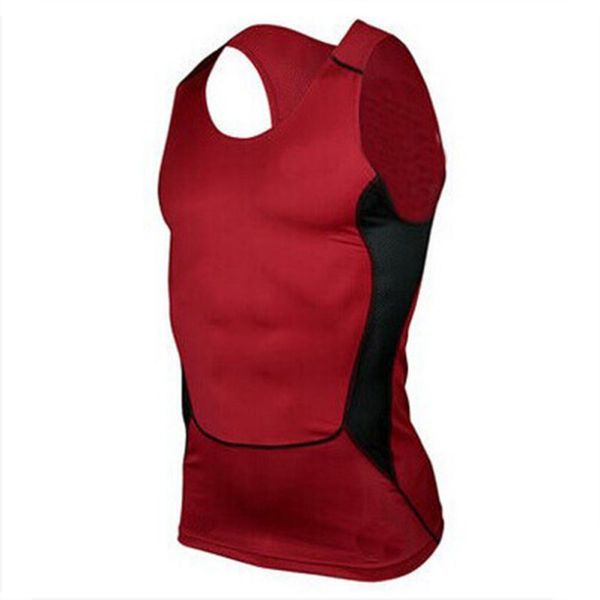 

wholesale- men compression tight tee shirts gyms men tank shirt bodybuilding fitness men' stringer vest pl3, White;black