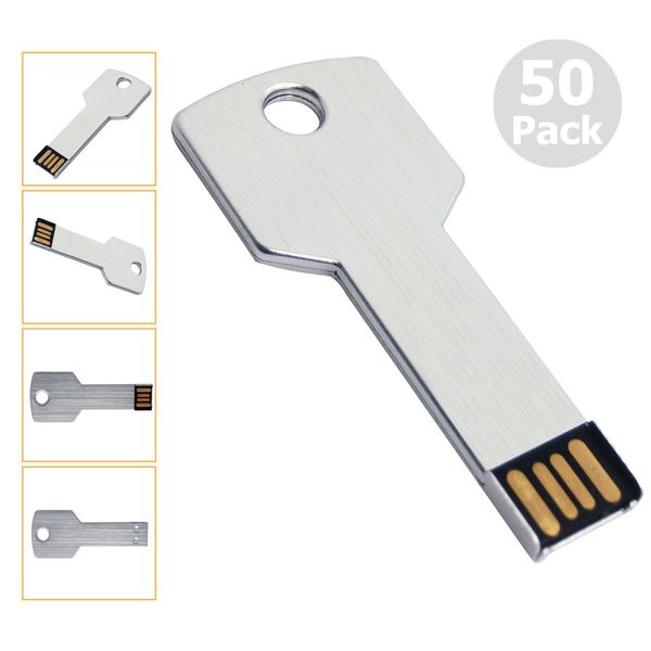 

wholesale 50pcs 8gb usb 2.0 flash drives metal key flash memory stick for pc lapmacbook thumb storage pen drives blank media multicolors