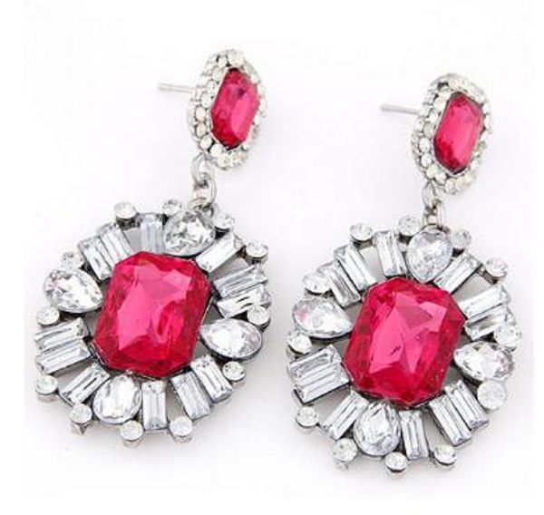 

new new style earring europe and the united states fashionable atmosphere gem is exaggerated bright joker individual vogue sell, Silver