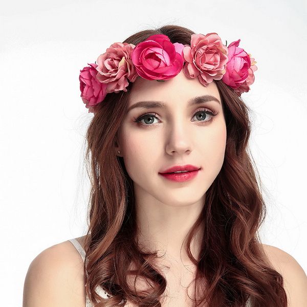 Newest Headband Sale Rose Flower Crown Headband Beach Fashion