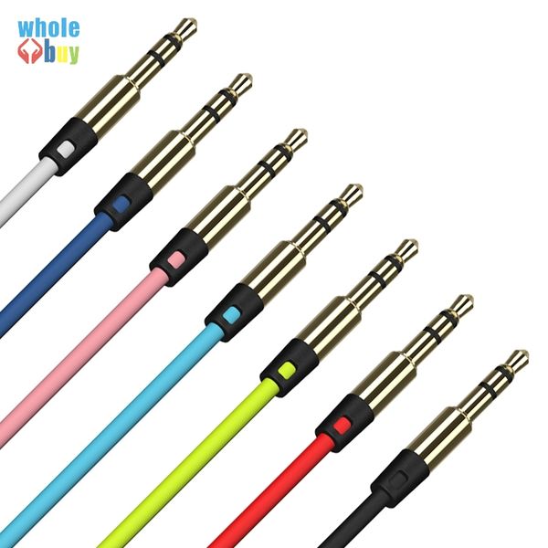 

good quality metal aux cable male to male audio cable color car audio 35 mm socket plug aux cable headset mp3 300pcs/lot
