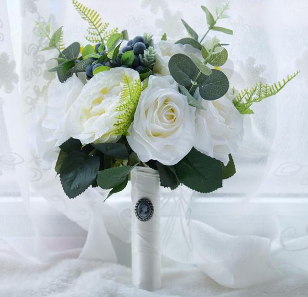 

eternal angel wedding gift forest style white rose bride bouquet bouquet
