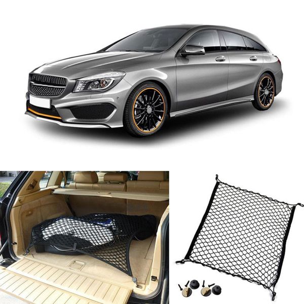 1x Für Benz Klasse CLA/AMG Auto Fahrzeug Schwarz Hinten Trunk Cargo Gepäck Organizer Lagerung Nylon Plain Vertikale sitz Net