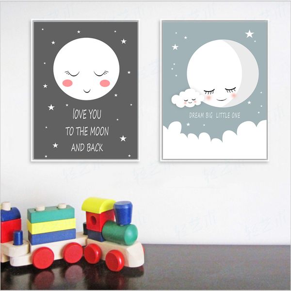 

colorfulboy сна луны современные стены искусства плакаты и принты сон котировки холст картины стены картины для детская комната домашнего де