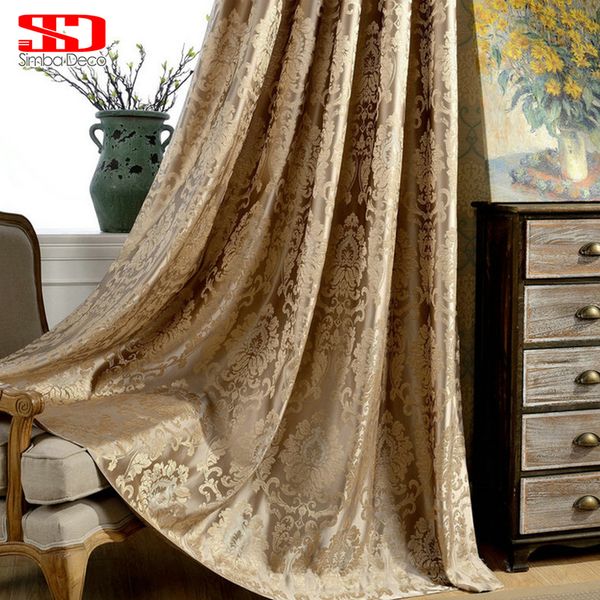 

European dama k curtain for living room luxury jacquard blind drape window panel fabric curtain for bedroom hading 70 cu tom