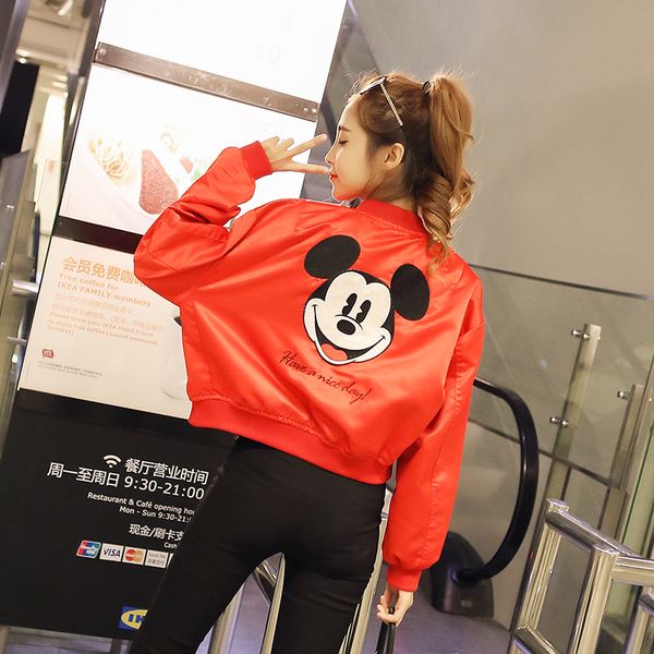 

new 2018 autumn winter women ladies bomber oversize jacket embroidery long sleeve loose boyfriend coat bomber jacket, Black;brown