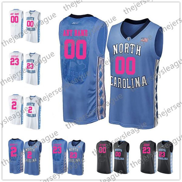 

NCAA Custom North Carolina Tar Heels Mother Days Any Name Any Number Pink Blue White Stitched Michael Maye College Basketball Jersey