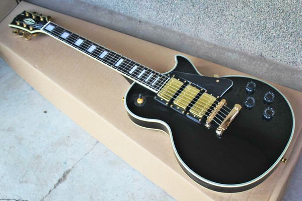 

factory wholesale gylp-3036 black color gold hardware pearl inlay rosewood fretboard lp electric guitar