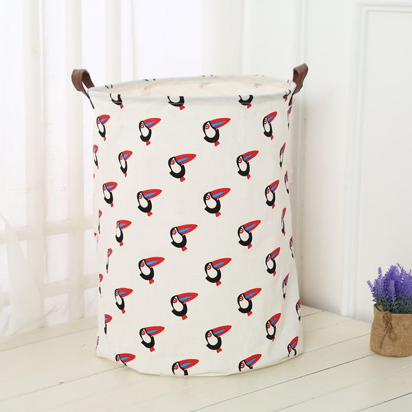 

40x50cm large laundry bag canvas animal pattern washing laundry basket hamper storage dirty clothing bags toy storage bag