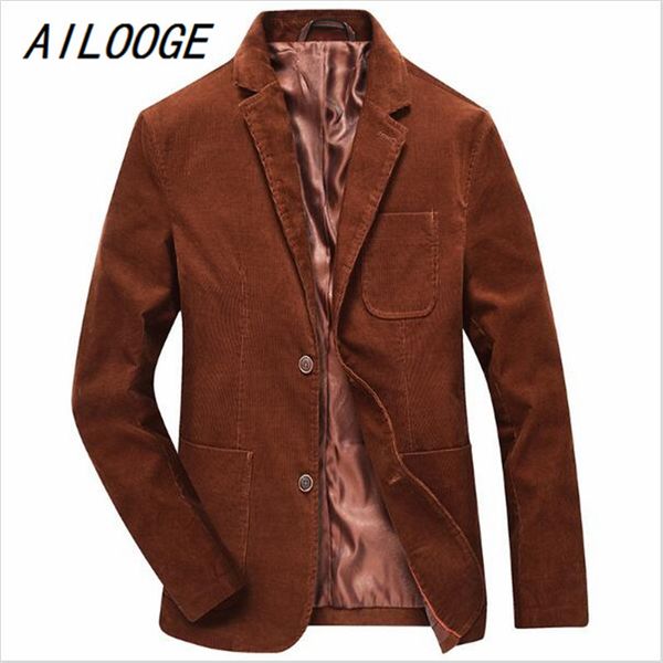 

ailooge new autumn winter men corduroy blazer slim fit suit jacket coat casual blazer brand clothing fashion business, White;black