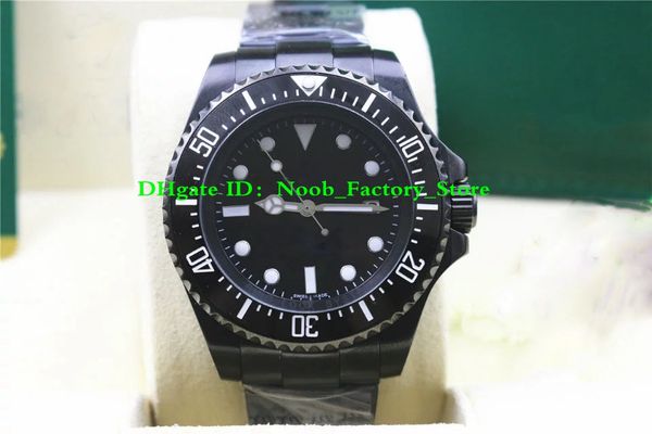 

new factory watch pvd all black quality watch 44mm sea 116660ln 116660 ceramic 2813 movement automatic mens watch watches original clasp, Slivery;brown