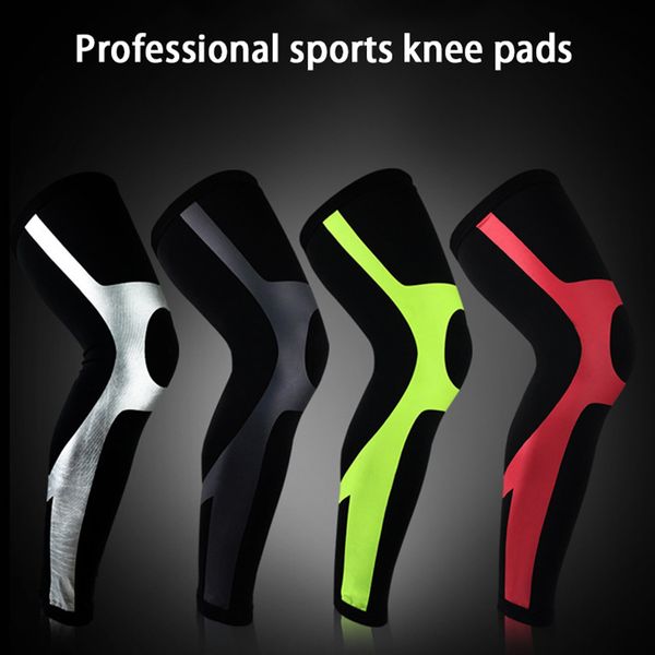 

1 pc outdoor sports lengthen breathable leg sleeve protector compression anti-skidding legwarmers cycling basketball, Black