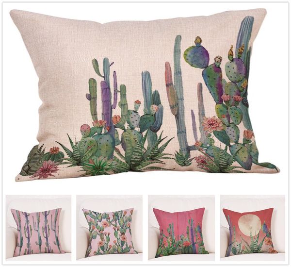 Hot Fashion Large Cactus Pattern Pillow Case Cushion Cover Home