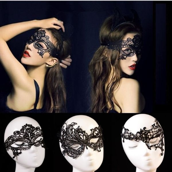 Worldwide Black Sexy Lady Halloween Lace Mask Cutout Eye Mask For