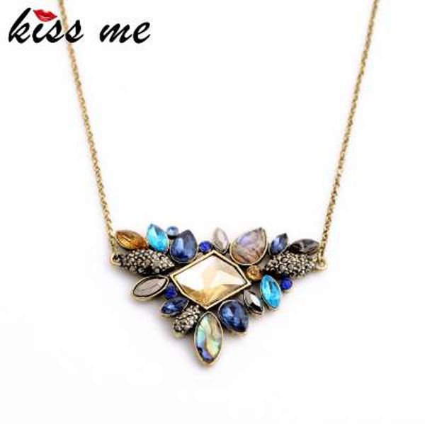

kiss me exquisite rhinestone pendant necklace wholesale fashion thin chain collar, Silver