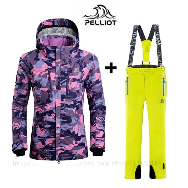 

pelliot women's ski suit ski jacket + pant waterproof windproof breathable snowboard jacket for women