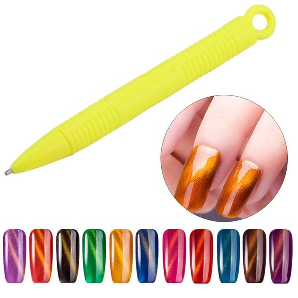 

1pcs nail art tool magnet pen for diy magic 3d magnetic cats eyes polish manicure gel 3d tips painting dotting magnetic, Silver