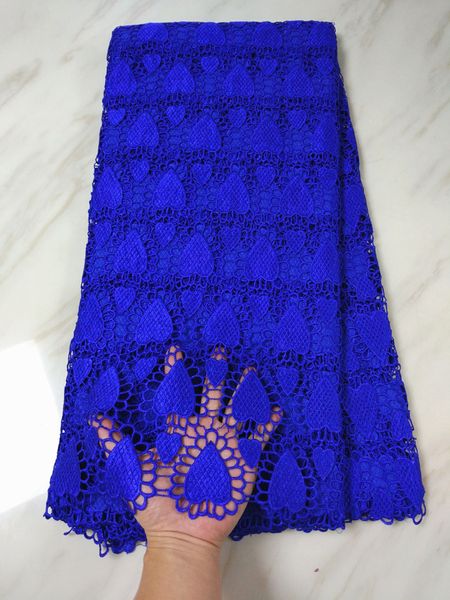 5 yards pc top vendita royal blue africano tessuto guipure solubile in acqua ricamo pizzo cavo francese per vestirsi bw1521
