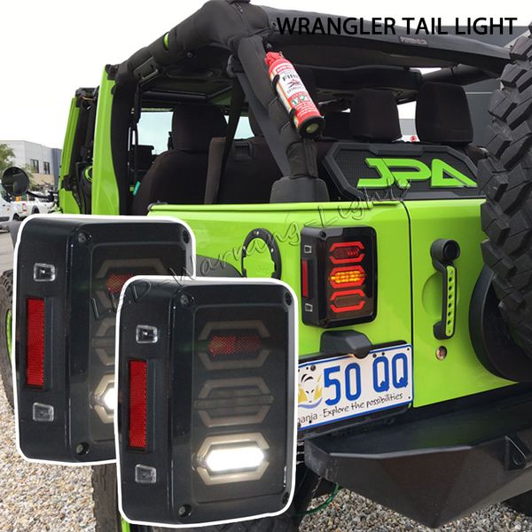 

pair led tail light for 4x4 offroad jeep wrangler jk sku 07-15 multi-functions turn signal light low power consumption brake turning