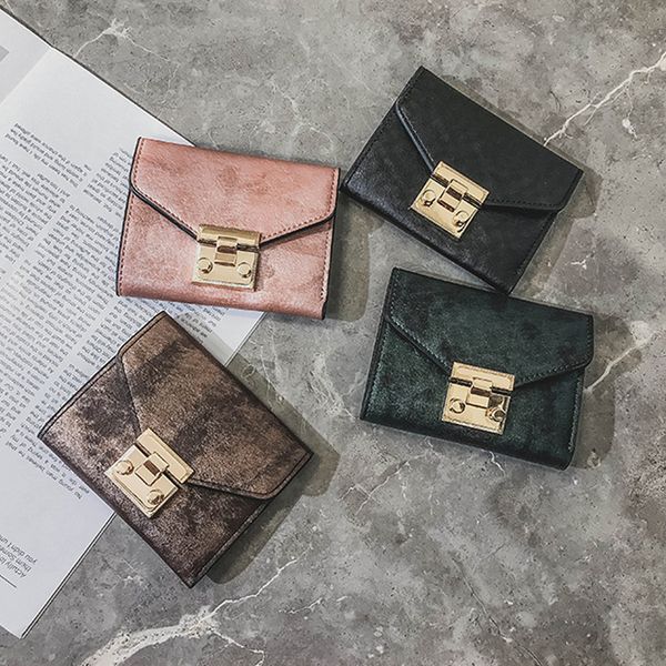 

Womens Designer Wallets Purses Short Female Coin Purse Business Credit Card Holder Buckle Wallets Free shipping