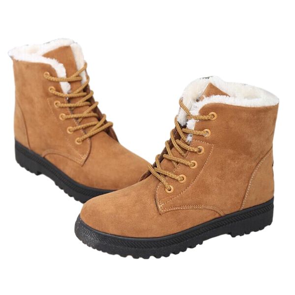 

snow boots winter ankle boots women shoes plus size shoes 2018 fashion heels winter boots fashion shoes, Black