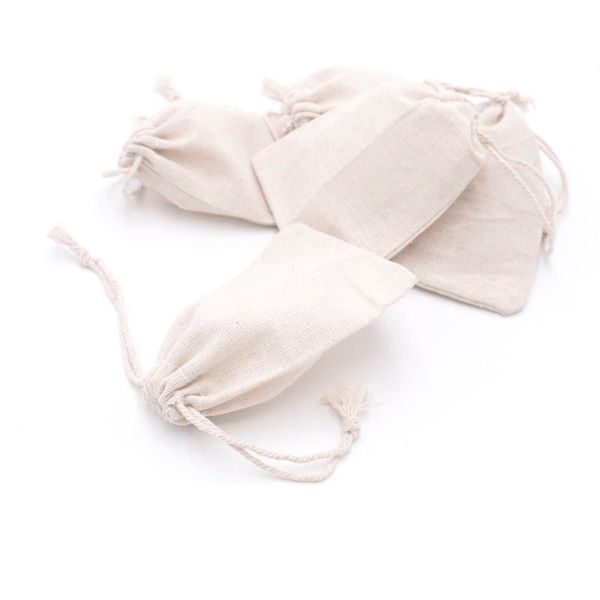 

natural color cotton bags reusable bracelet packaging jewelry packaging&display earring storage beaded bag 10pcs/lot, Black;white