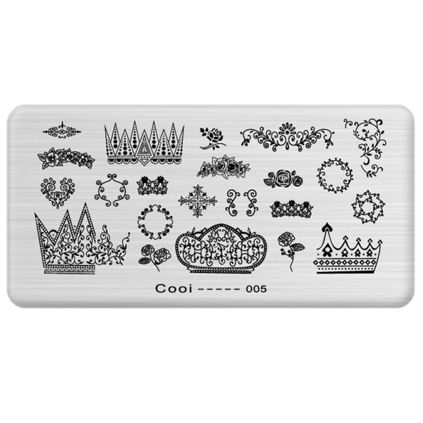 

1pcs new 12x6cm stamping nail plates diy polish gel manicure templates nail art printing tips 3d nails print cooi-----005, White