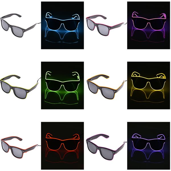 

Led el wire gla e light up glow ungla e eyewear hade for nightclub party led fla hing gla e