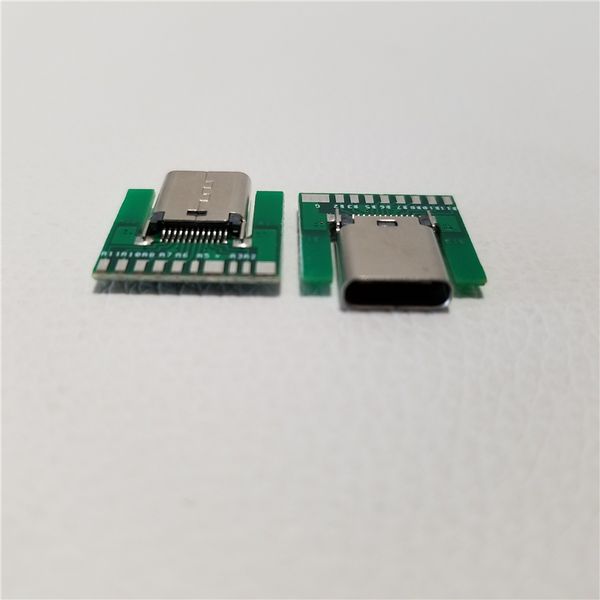 

USB 3.1 Type C Female Plug C-chip SMT Connector with PCB Solder Socket Connector Adapter