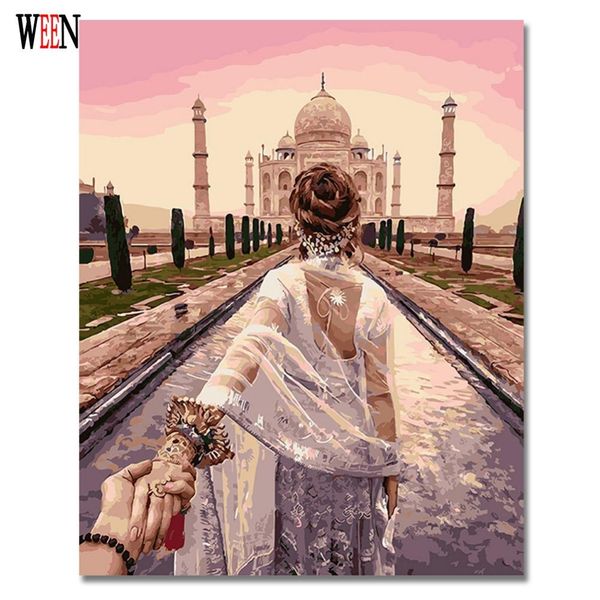 

ween wedding oil painting pictures by numbers on canvas diy romantic handpainted coloring by numbers digital canvas home decor