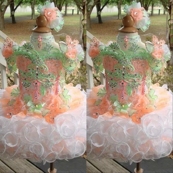

sparkly 2019 cupcake girls pageant dresses princess flower girls ball gowns straps puff skirt girls dresses for party