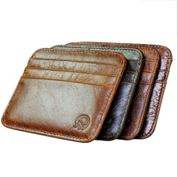 

small size vintage credit card cash holder wallet for man women, Brown;gray