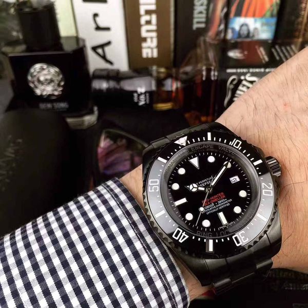 

good wholesale 40mm automatic date sapphire men's ceramic bezel stainless steel bracelet black dial, Slivery;brown