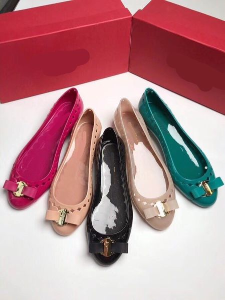 

бабочка узел обувь желе из четырех сезонов 2018 года мягкие и удобные, и стиль 35-40, Black