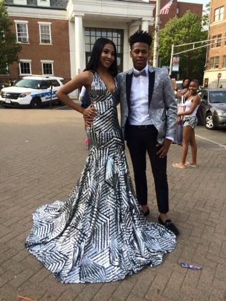 

2021 plus size silver prom dresses formal evening gowns dresses sequined mermaid prom dress, Black
