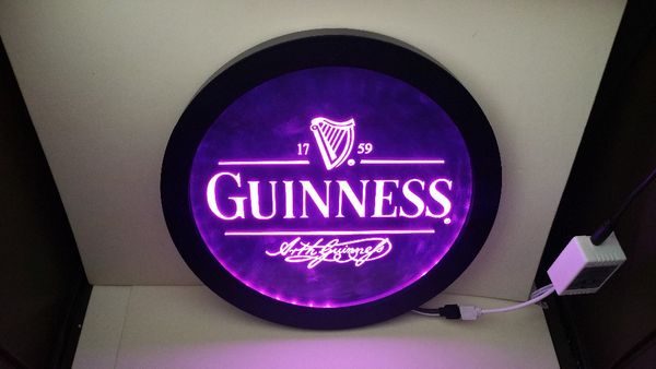 

b91 guinness vintage logos man cave rgb led multicolor(16 color) wireless control beer bar pub club neon light sign special gift