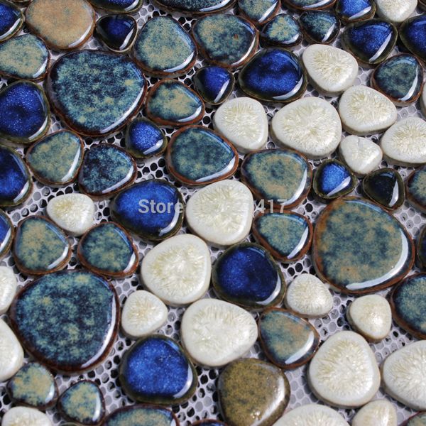 

dark brown ceramic porcelain mosaic backsplash hmcm1015 pebble kitchen wall tile sticker bathroom floor tiles