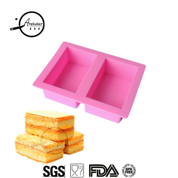 

atekuker rectangle shape silicone molds for soap silicone form cake mold for baking ice moulds soap making form